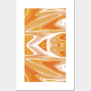 Orange Abstract Liquify Pattern Posters and Art